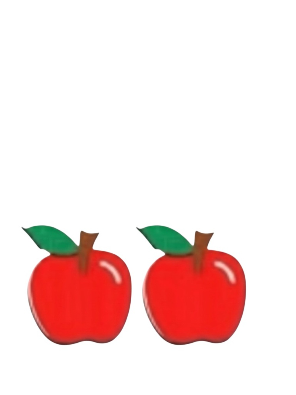 Teacher Apple Stack Earrings in Red - Fun School-Themed Jewelry - Picture 2 of 6